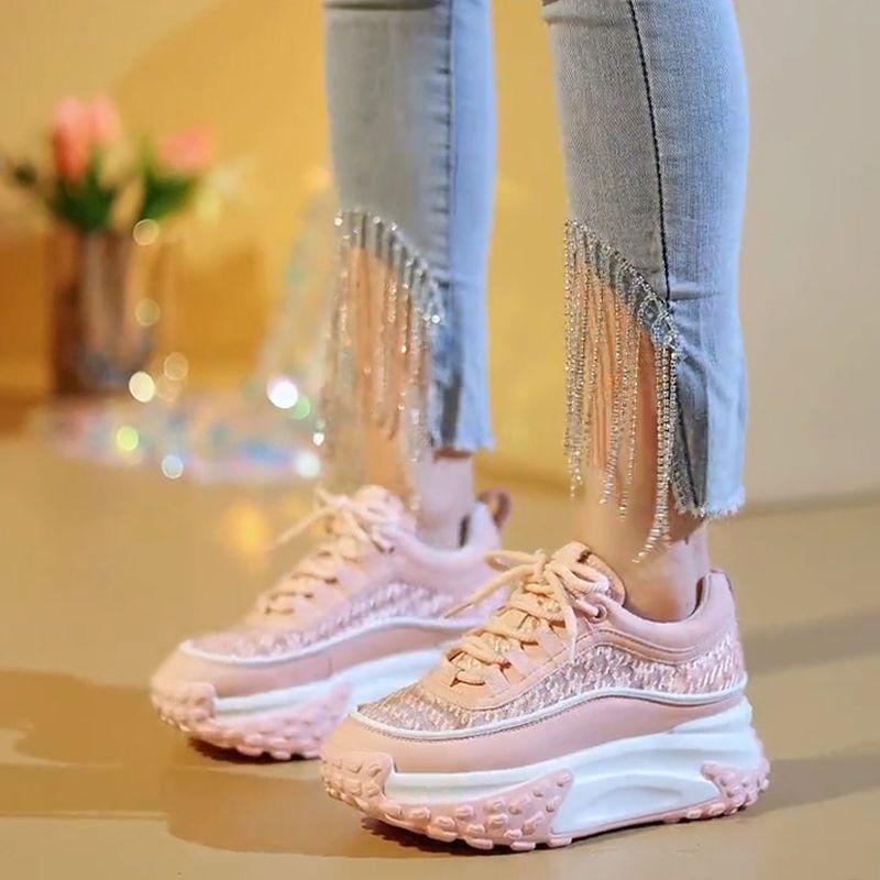 Soft-soled explosive heightening shoes women's autumn 2025 new explosive casual shoes breathable non-slip thick-soled sports shoes