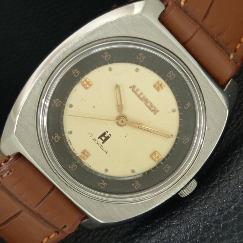 ВИНТАЖНЫЕ МУЖСКИЕ ЧАСЫ ALLWYN 6300A С РУЧНЫМ ЗАВОДОМ ИНДИЯ ОРИГИНАЛ ЦИФЕРБЛАТ a708159-1