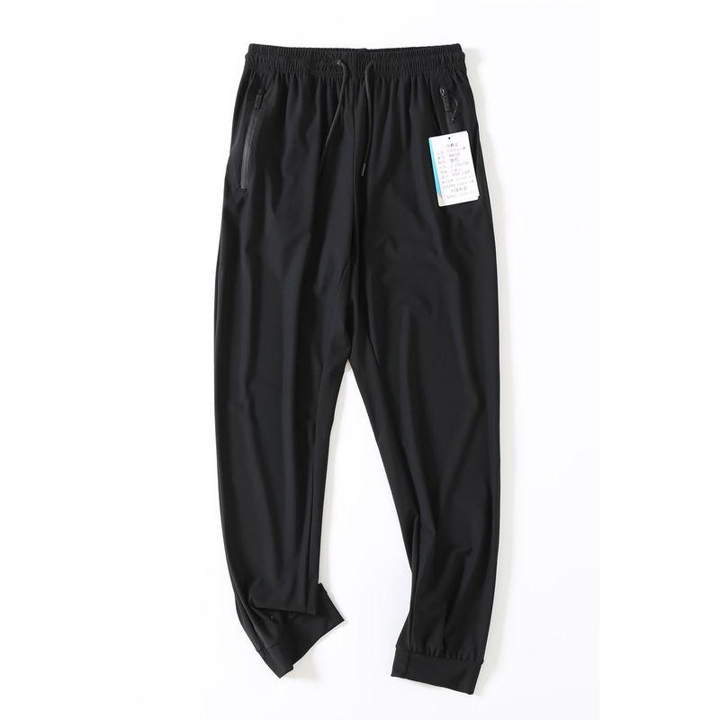Goods Full Elastic Force Ice Silk Drawstring Casual Pants for Air Conditioning Room Spring and Summer Men Thin Breathable Quick-Drying Sports Pants