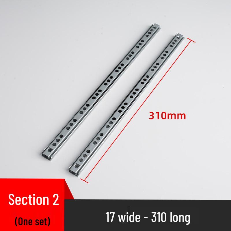 17mm Narrow Two-Way Steel Ball Bearing Drawer Slides