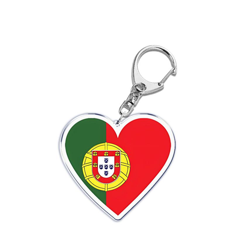 France Scotland Germany Country Love Heart Keychains Ring for Accessories Bag Pendant Key Chain Llaveros Ewelry Fans Gifts