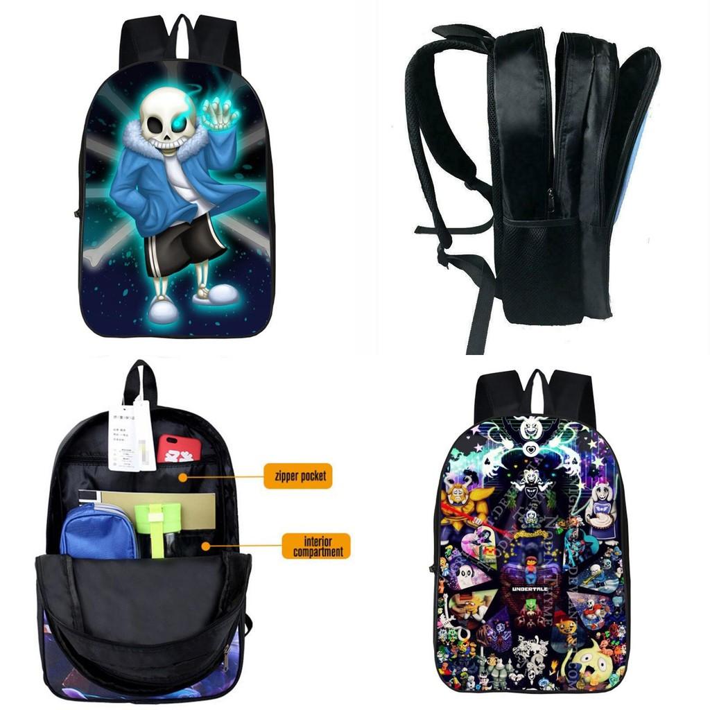 Durable 17-inch Undertale Sans Backpack For Kids With Adjustable Straps And Stylish Design