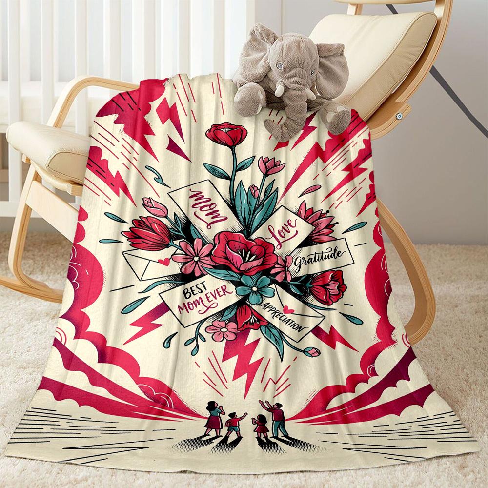 Mom's Heart And Love Blanket Suitable for Sofas,travel, Living Rooms Also a Good Gift for Friends and Family Suitable for All Seasons.