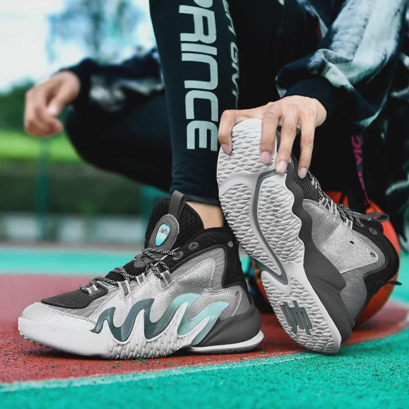 Pantofi de Baschet Trendy pentru Bărbați, cu Top Înalt, de Toamnă - Mărimi Mari, Talpă Groasă, Design Casual și Sportiv