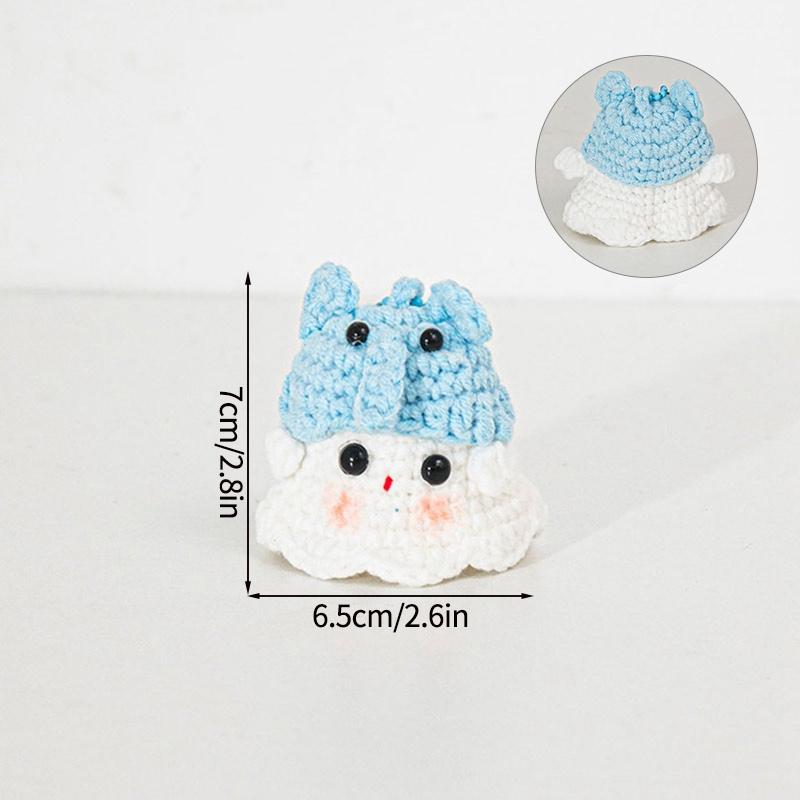 Halloween Cute Ghost Crochet Pendant Desktop Handmade Weaving Decor Creative Halloween Party Gift Backpack Keychain Accessories