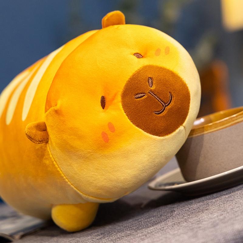 Non-Toxic Cuddly Bread Capybara Plush Toy Stuffed Doll Long Sleep Pillow Sofa Cushion Soft Gift Valentine Birthday