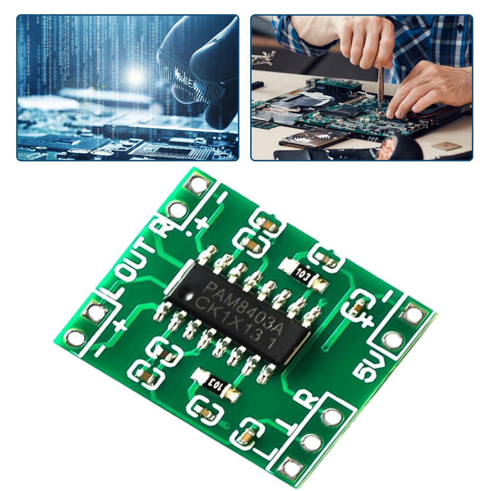PAM8403 Stereo Audio Amplifier Module 2.5V-5.5V 2 Channels Super Mini Stereo Audio AMP Board USB Power Supply for Volume Control