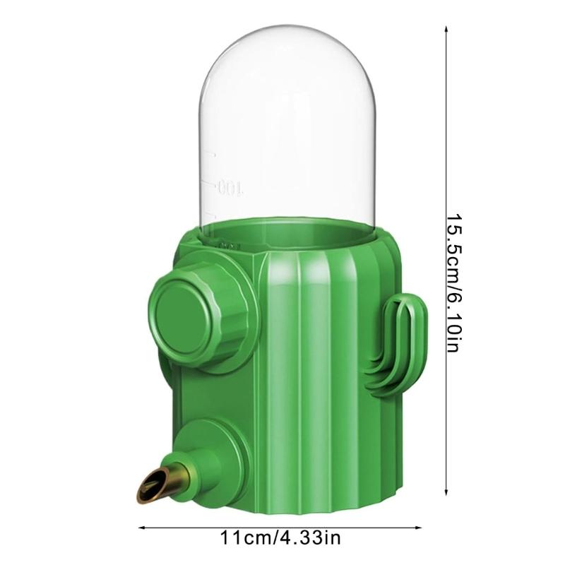 Leakproof Cage Mounted Bird Waterer Cactus Shape Plastic Automatic Drinking Container Water Dispenser for Bird Watering