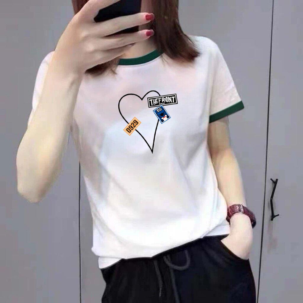 

Women s Luxe Color Block Letter Print Round Neck Slimming T-Shirt - Versatile, Short-Sleeved, Perfect for Moms XL