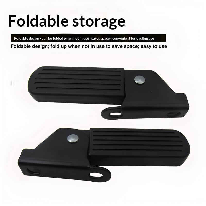 1 Pair Lightweight Nylon/Iron Shell Anti-Slip Cycling Pedals Accessory Foldable Front Foot Pedals For Yadi Aima  U1 E-Bike