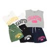 Shorts Barn Rund Hals Polyester Bindande Hals Grafiskt Logotyptryck Shorts Set Flickor Vardag Mörkblå 160 [Champion] T-shirt 100% T-shirt & CK-ZW03