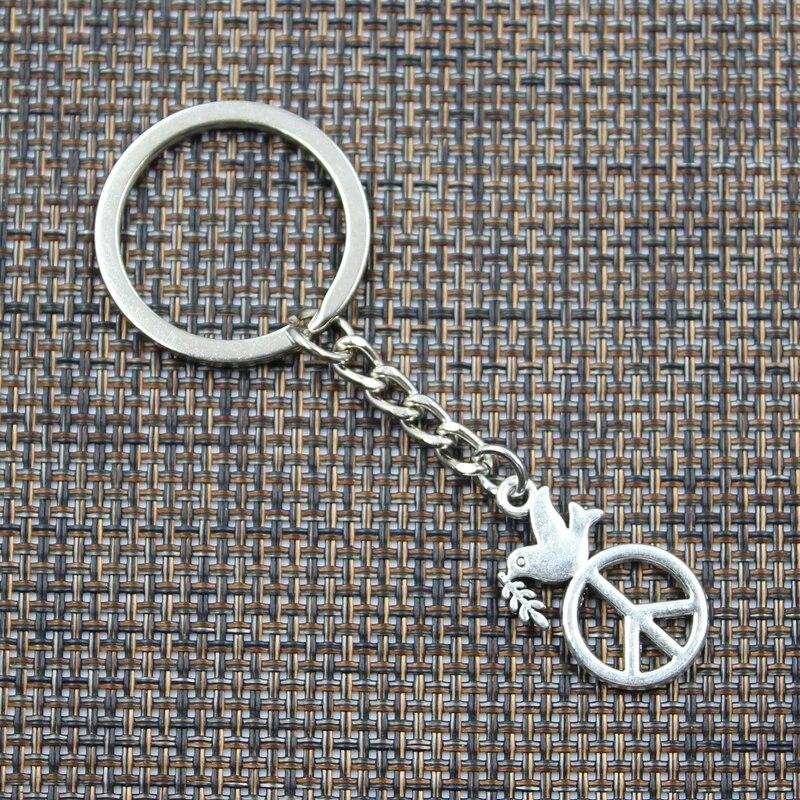 Модный брелок 28x16 мм Голубь мира с подвесками оливково-серебристого цвета DIY мужские — фото 3