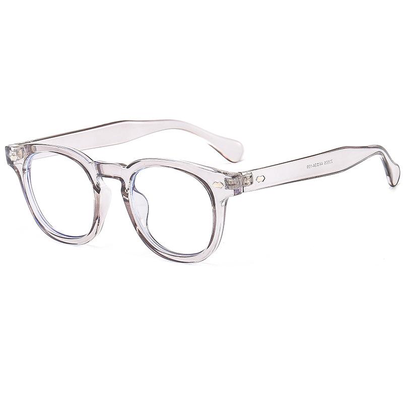 Anti-Blue Light Retro Black Frame Glasses for Men & Women - Trendy Round Face Style