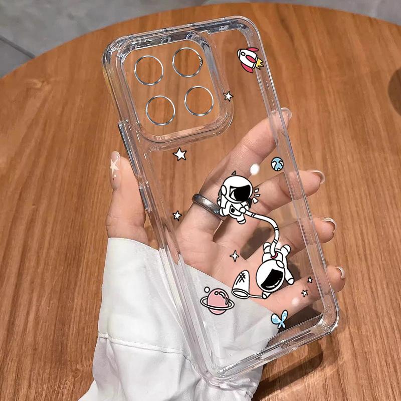 Cartoon Astronaut Planet Pattern Case For Xiaomi Redmi Note 15 Pro 4G Funda Redmi Note 14 13 Pro 5G Clear Silicone Soft Cover