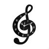 Music Note Wall Clock Acrylic No Ticking Hanging for Bathroom ’S Room Study Kitchen