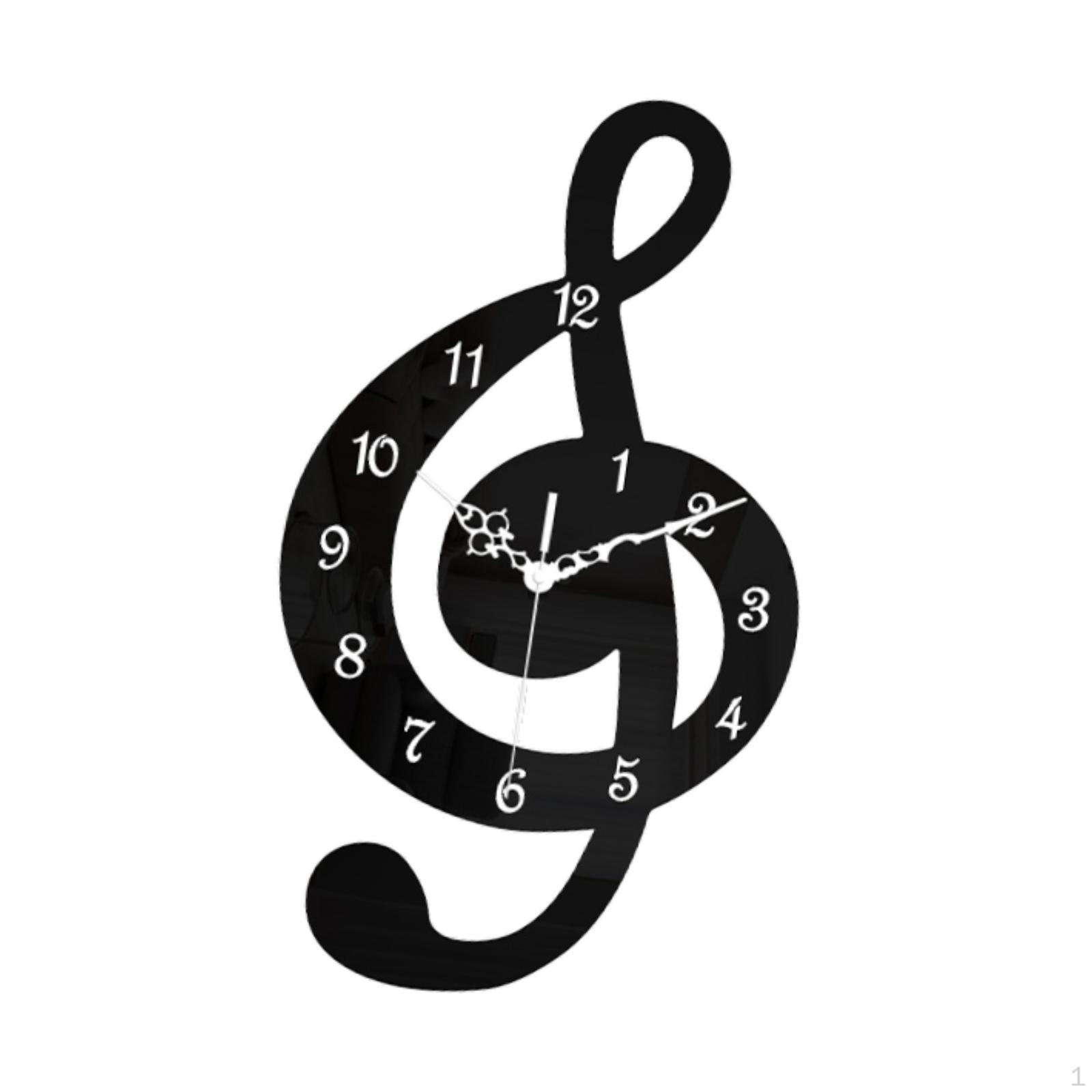 

Настенные часы с музыкальной нотой Акриловые Бесшумные Подвесные для Ванной Комнаты Детской Кабинета Кухни 30cmx17cm