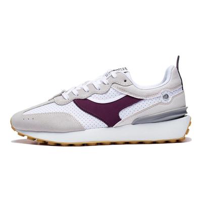 Li Ning Fangyuan Klasyczne Buty Sportowe Casual ze Skóry Syntetycznej Antypoślizgowe Odporne na Ścieranie Niskie Męskie Białe Szare Fioletowe AGCT047-4
