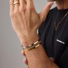 18K Goldplattierter Edelstahl Offener Armreif für Damen - Einfach, Vielseitig, Gravierbar und Stilvolles Nischen-Design Armband
