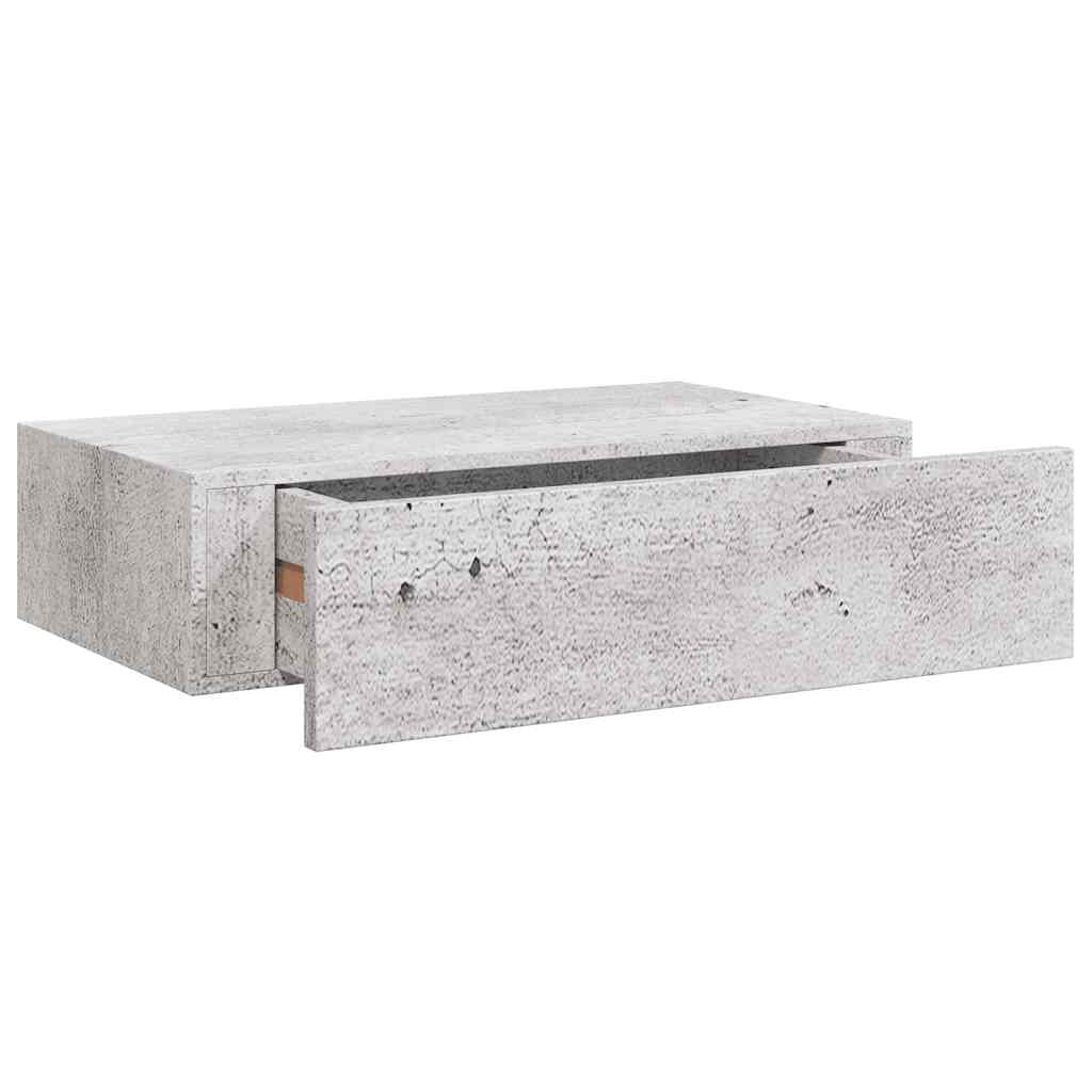 Vidaxl Półki Ścienne Z Szufladą, 2 Szt., Szare, 40X23,5X10 Cm, Mdf