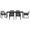 Garden Dining Set 7 pcs Black Powder Coated Steel