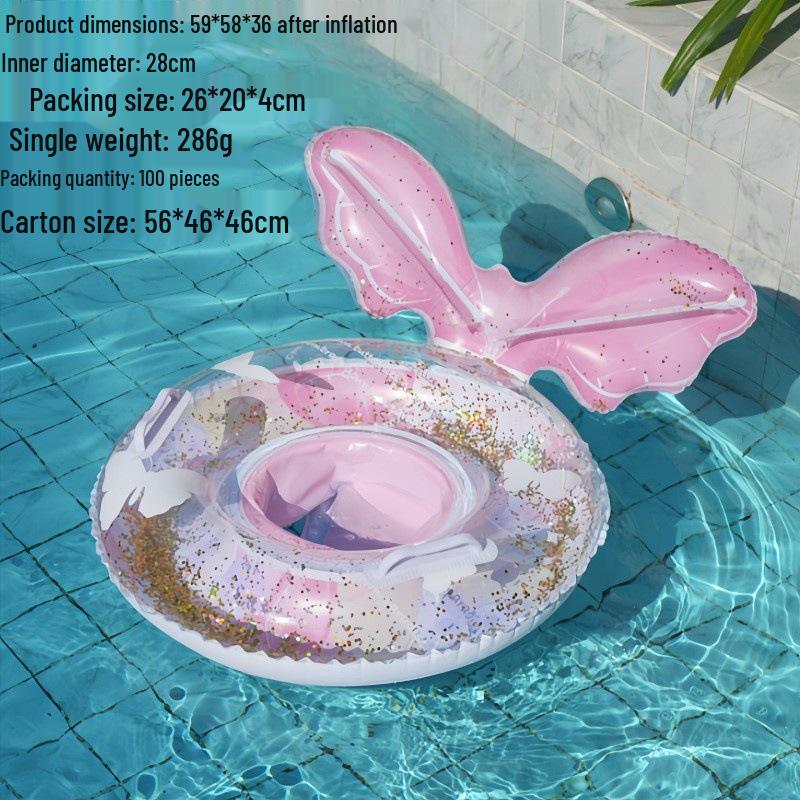 Large Toddler Boat-Themed Swimming Ring with Canopy & Steering Wheel