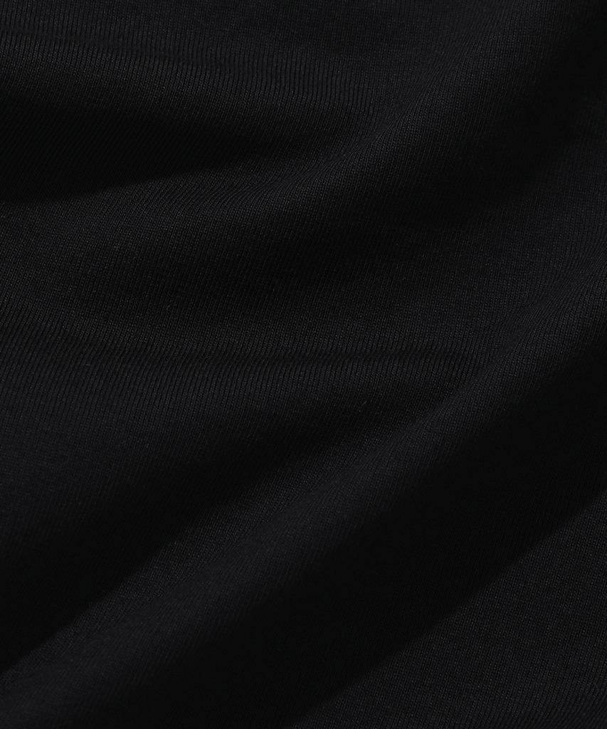 KIIMUIR [Crop] Contrast Roll-Up Crop Short Sleeve T-Shirt_Black