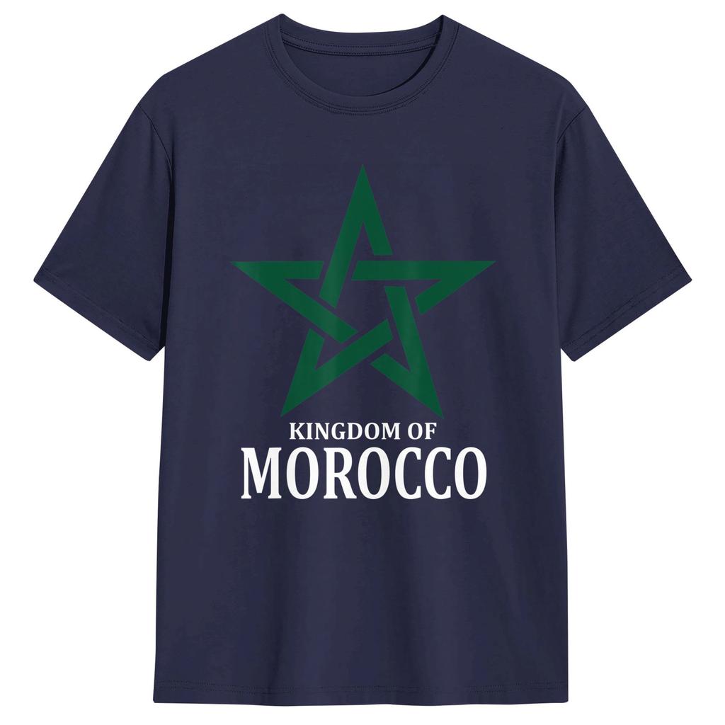 Kingdom Of Morocco Flag TShirts Men  Casual 100 Cotton Tees O Neck Short Sleeve T Shirts UniqueClothes