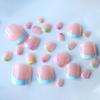 24 new toenail patches, European and American spice girls, color French short square round wearing nail pads