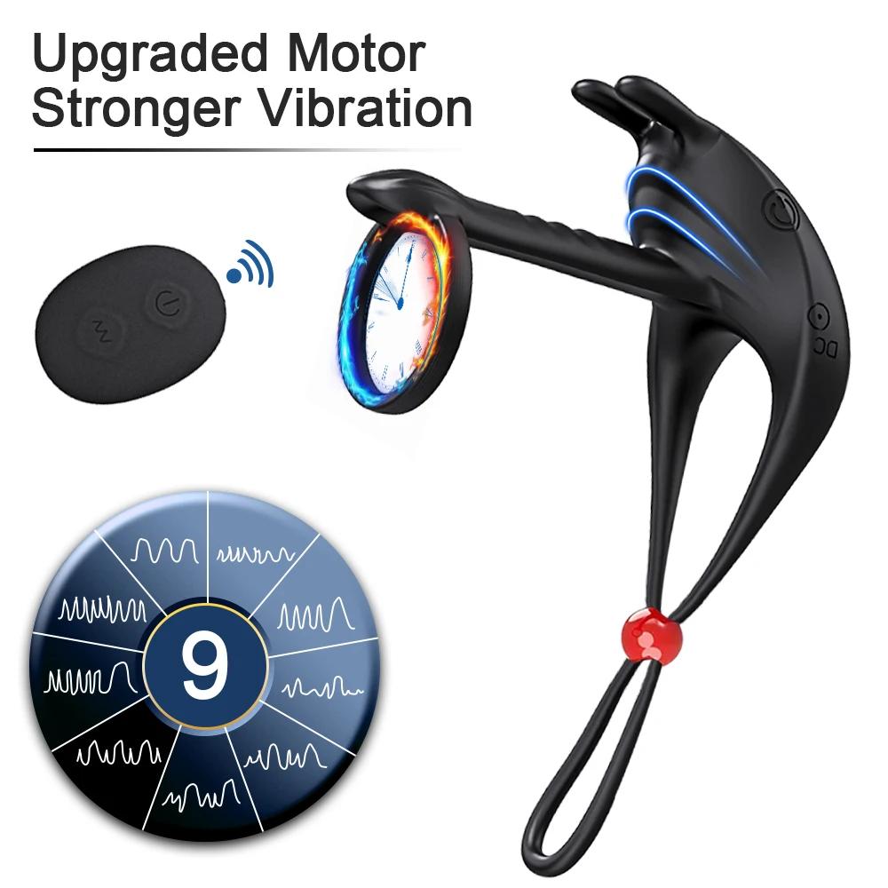 Remote Control Vibrating Penis Ring Sex Toys for Men Delay Ejaculation Clitoris Stimulation Dick Adjustable Buckle Cock Ring