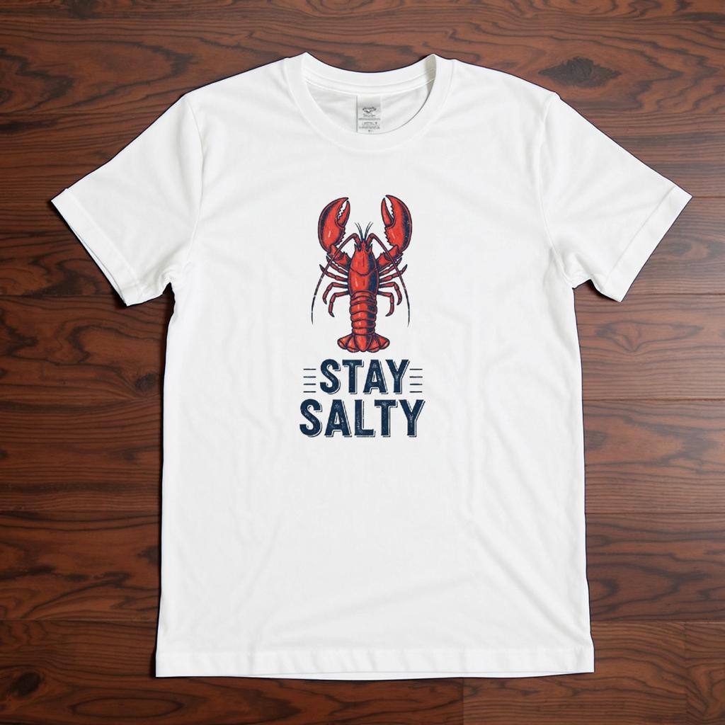 Stay Salty Lobster T-shirt | Funny Seafood Pun Tee | Nautical Coastal Apparel |