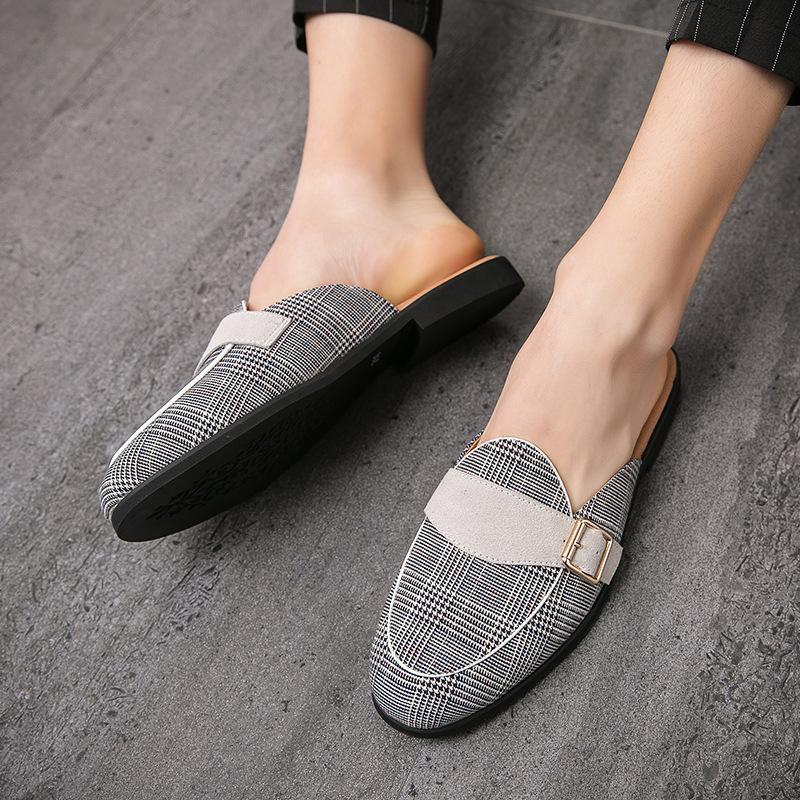 Summer Men's Fashion Trend Casual Versatile One-pedal Lazy Half Drag Doudou Shoes Personalized Casual Shoes