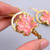 Natural Opal Gold Finish Dangle Sisters Gift Electroformed New Earrings Jewelry V-73