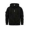 Mens Zip Up Hoodie Sweatshirt Casual Sports Top Solid Color Loose Fit