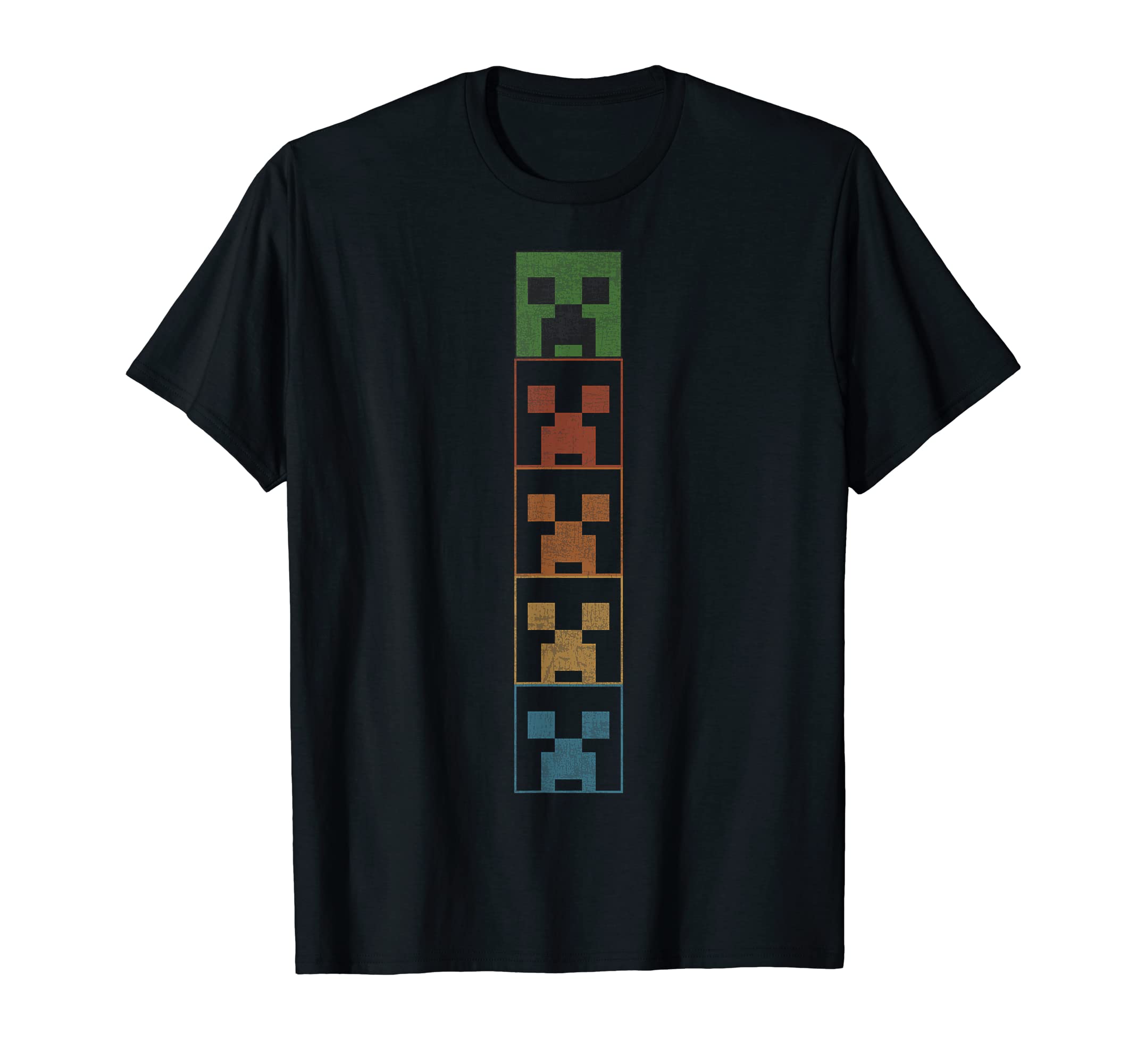 

Minecraft Creeper Big Face Rainbow Stack T-Shirt