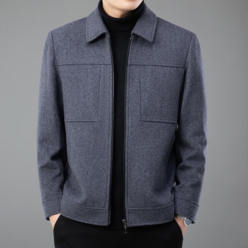 Firstview Men's Urban Casual Lapel Wool Blend Short Coat FV24D1137