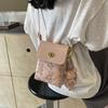 IELGY Korean Version Cute Mobile Phone Bag Fashion Lock Crossbody Casual All-Match Small Square Bag