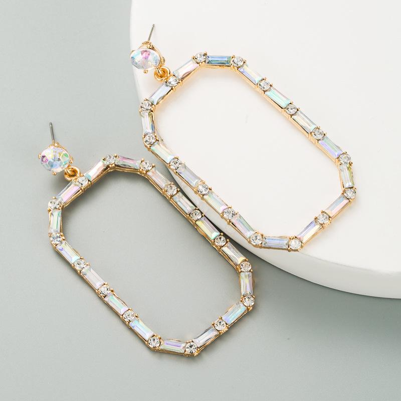 

Trendy Geometric Square Rhinestone Drop Earrings