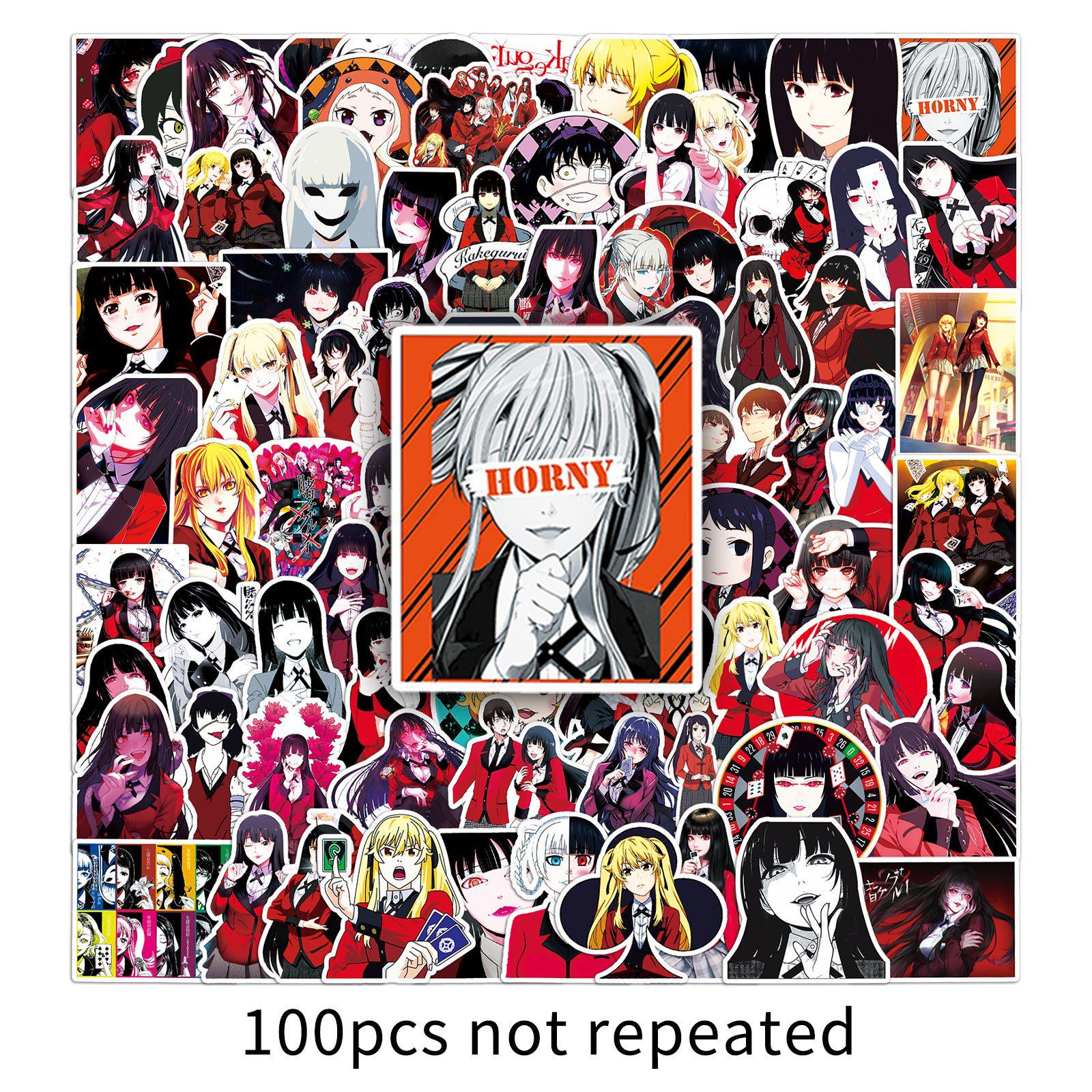 100 наклеек из аниме Kakegurui: Красочная граффити-декорация для DIY-канцелярии и блокнотов