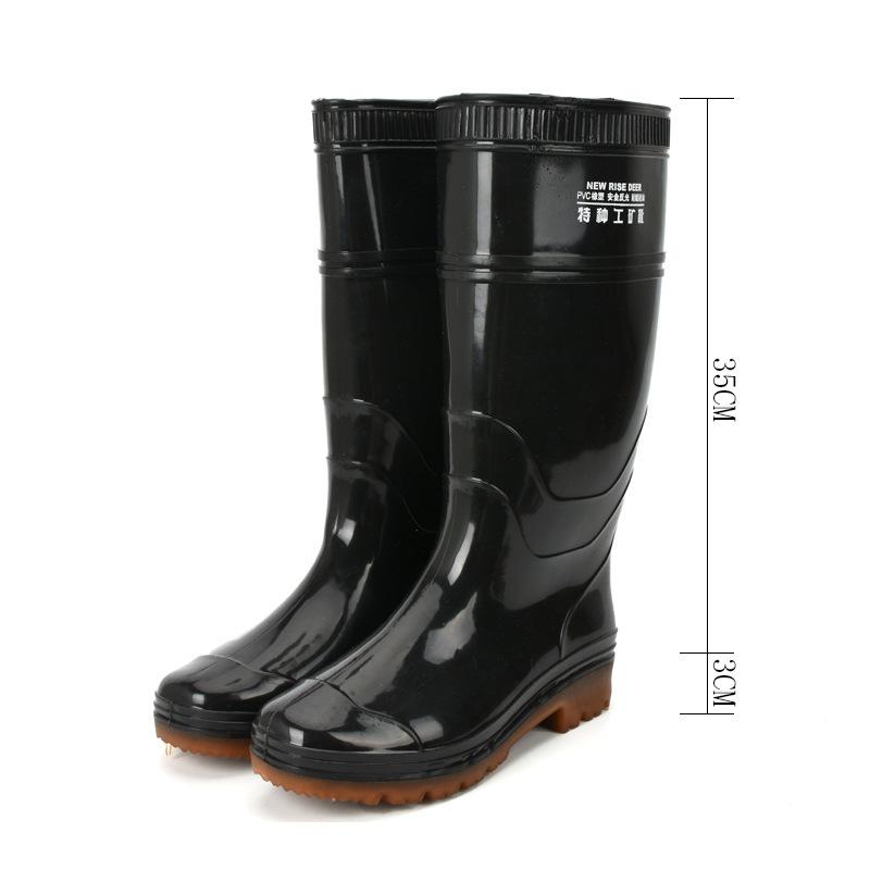 Water Shoes High Tube Rain Shoes Men's Medium Tube Beef Tendon Thick-soled Rain Boots Rubber Shoes