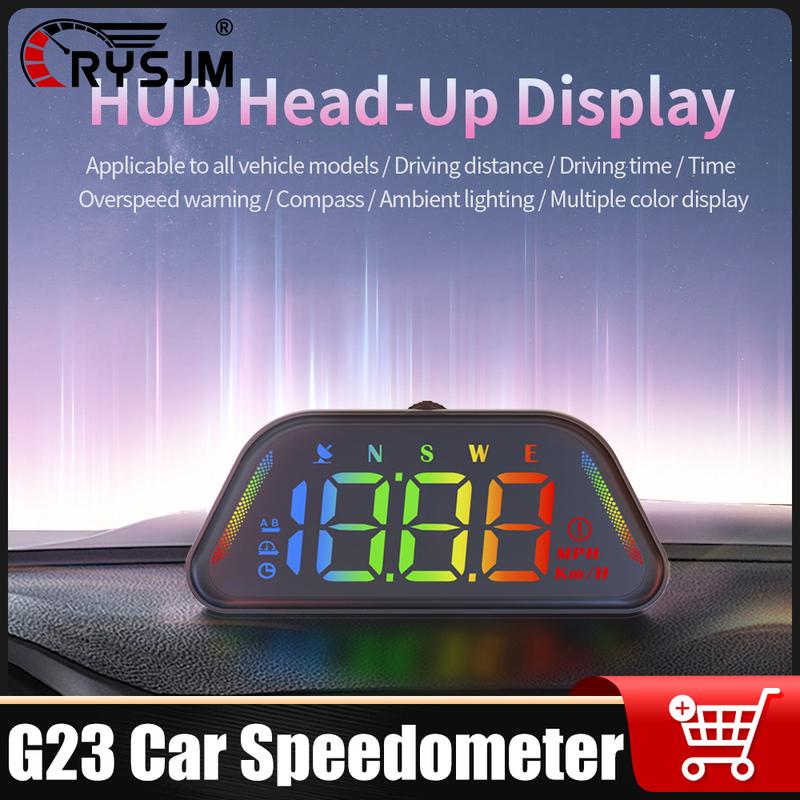 G23 GPS HUD Speedometer Color Backlight Car Head Up Display MPH KMH Time Gauge Compass Time With Overspeed Alarm Car Accessories