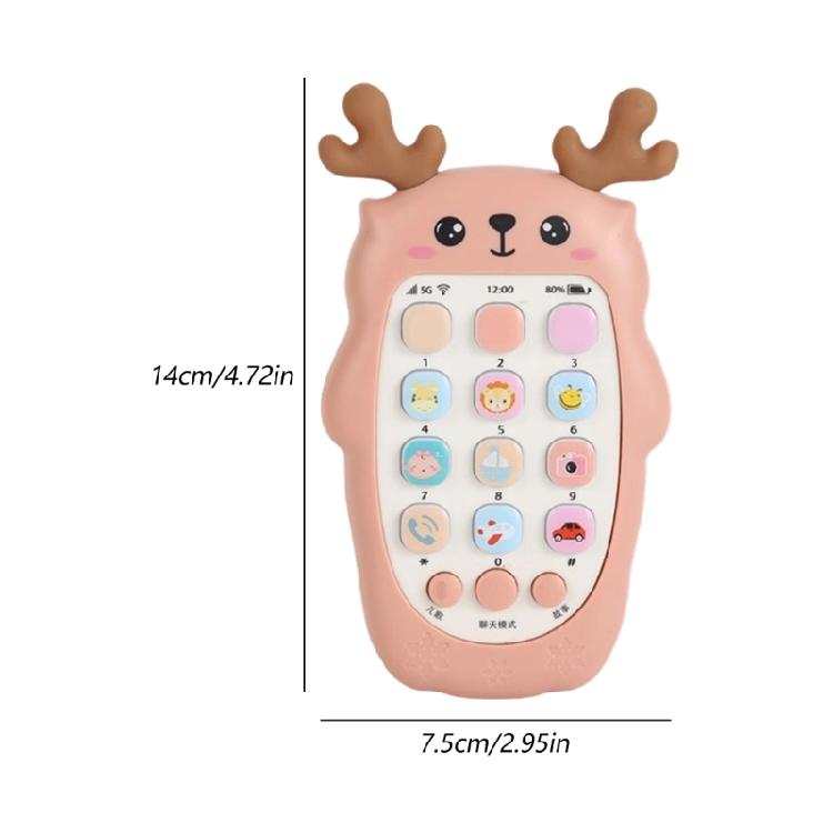 Educational Simulation Phone Toy For Kids USB Rechargeable Music Phone with Deer Shape Baby Early Learning Electric Toy