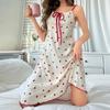 Pijamas Casuais Femininos Pijamas Doces Pijamas Finos de Alças Pijamas Sexy de Verão Pijamas Estampados Camisola de Alças Roupa de Casa