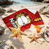 Custom Name Personalized Garfield Print Beach Towel, for Trip Camping Beach Party Home Decor, Birthday Gift for Family & Friends
