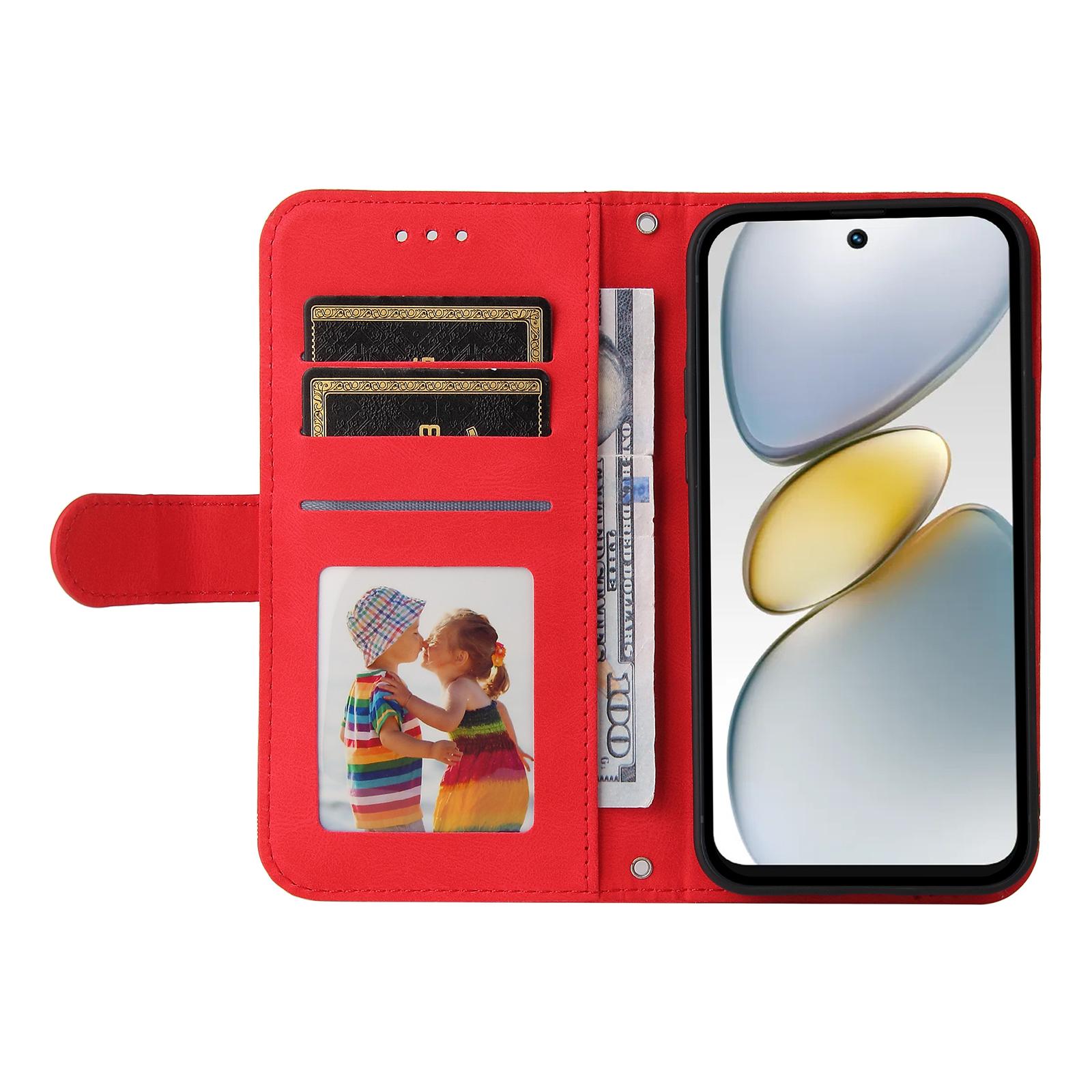 

Для TECNO Spark Go 2025/Spark Go 1/Pop 9 4G Шкіряні гаманці-чохли Шкіряний на дотик Чохол для телефону-підставка з ремінцем Red