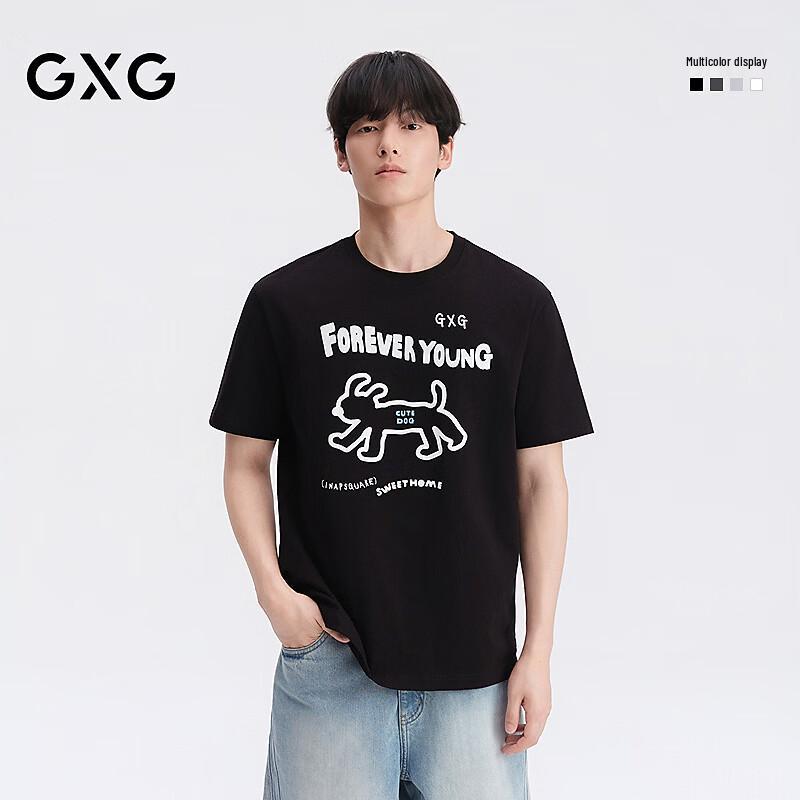 GXG Men s Collaborative Series Cartoon Print Short-Sleeve Knit T-Shirt L