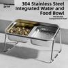 Anti Slip Pet High Footed Bowl Stainless Steel Pet Water Feeder Container  Wet Dry Food