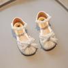 2024 Girls Party Shoes Elegant Sweet Pearl Children's Sandals for Wedding Party Fashion Luxury Kids Princess Dress Single Shoes