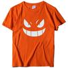 Unisex European-American Plus Size T-shirt with Evil Funny Face Art Print