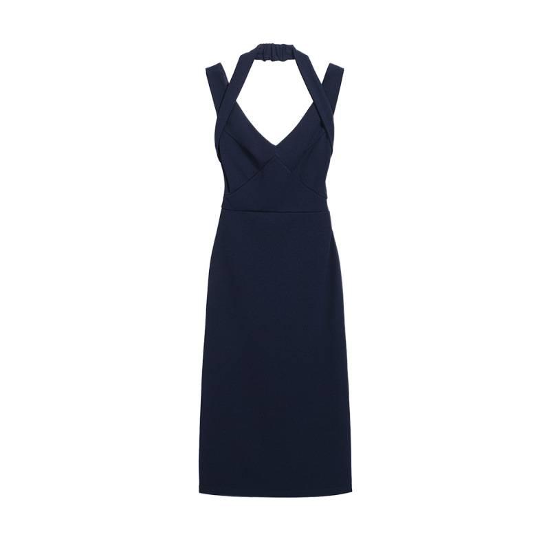 Spring/Summer 2026 Stylish Halter V-Neck Slim Fit Hip-Hugging Dress for Women