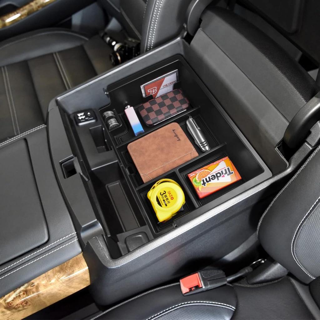 TACOBRO Full Coverage Center Console Organizer Compatible With 2014-2018 GMC Sierra 1500 /Chevy Silverado 1500 Accessories 2015- Yukon XL/Tahoe